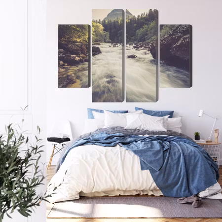 Canvastavla - Mountain river in the forest