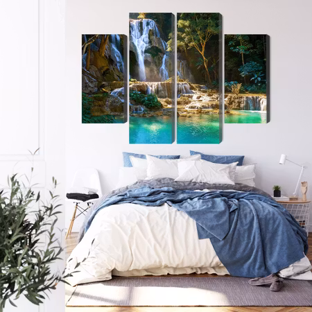 Canvastavla - Kuang si waterfall
