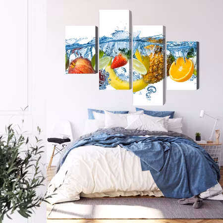 Canvastavla - Fresh fruit in the water