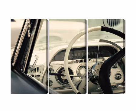Canvastavla - The interior of a classic american car