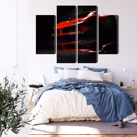 Canvastavla - Red sports car 3d