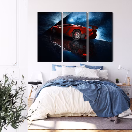 Canvastavla - Sports car on an abstract background