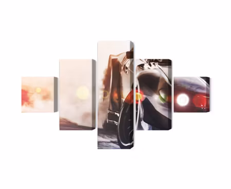 Canvastavla - Black drifting 3d car