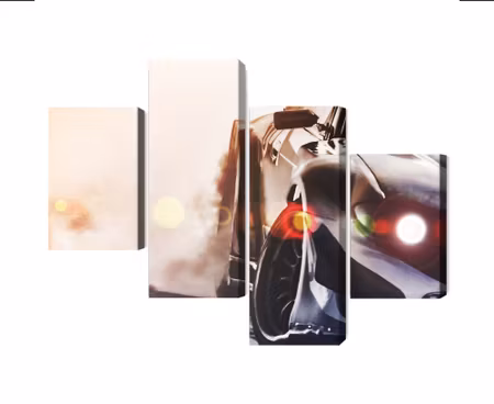 Canvastavla - Black drifting 3d car