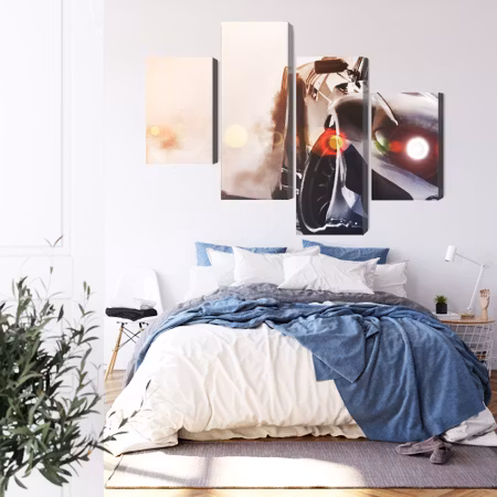 Canvastavla - Black drifting 3d car