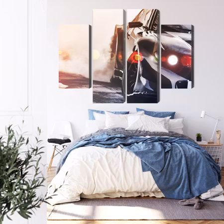 Canvastavla - Black drifting 3d car