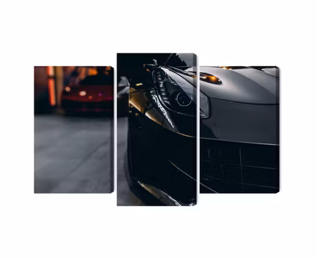 Canvastavla - Front of a black sports car