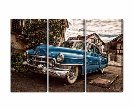Canvastavla - A blue cadillac eldorado from 1953