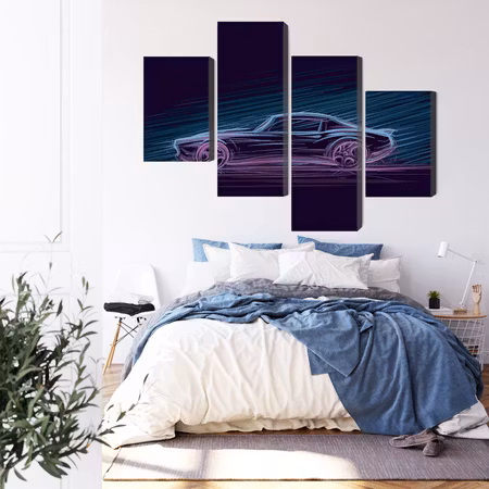 Canvastavla - Neon muscle car