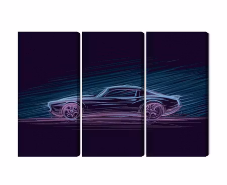 Canvastavla - Neon muscle car