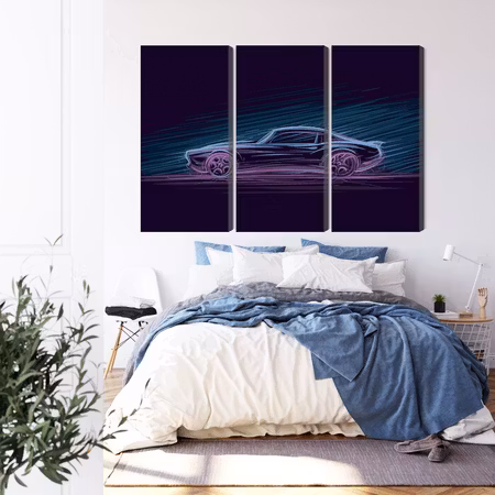 Canvastavla - Neon muscle car