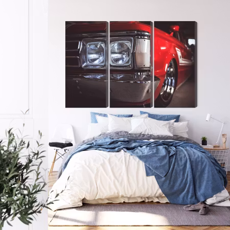 Canvastavla - Headlight on an old car