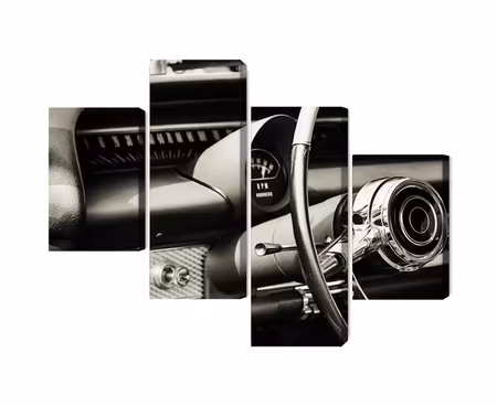 Canvastavla - The dashboard in a classic car