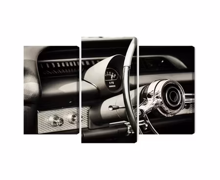 Canvastavla - The dashboard in a classic car