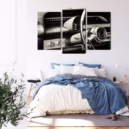 Canvastavla - The dashboard in a classic car