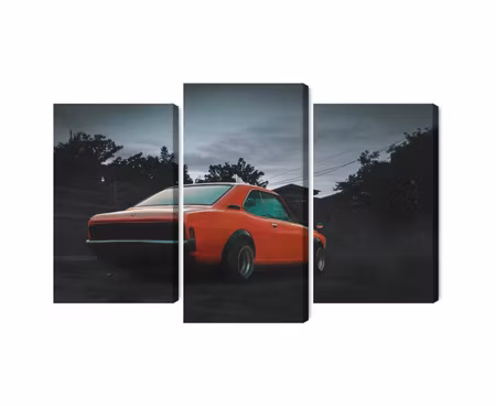 Canvastavla - Orange retro car