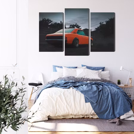 Canvastavla - Orange retro car