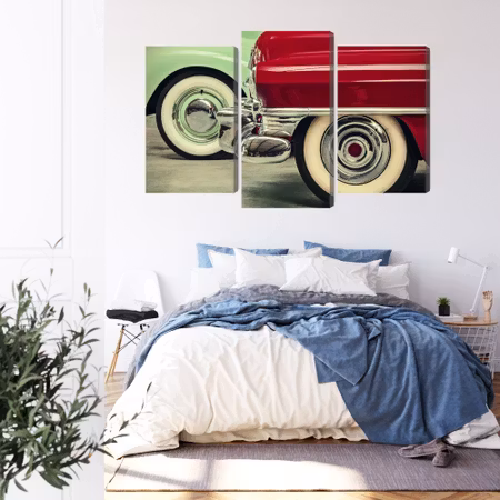 Canvastavla - Stylish vintage car wheels