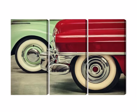 Canvastavla - Stylish vintage car wheels
