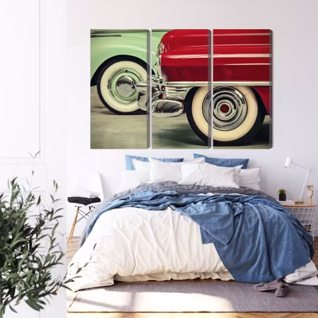 Canvastavla - Stylish vintage car wheels