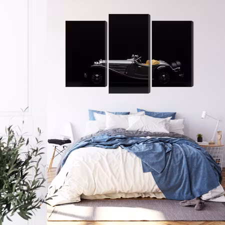 Canvastavla - Historic car on dark tees