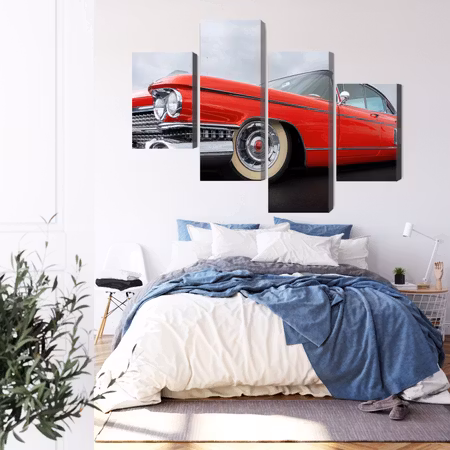 Canvastavla - A red car from the 1950s