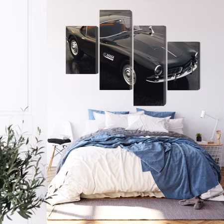 Canvastavla - Vintage black sports car