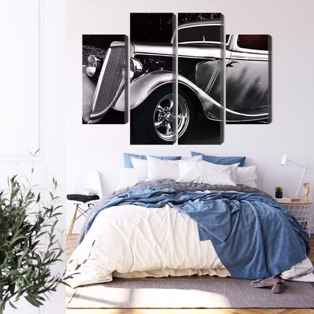 Canvastavla - Vintage style hot rod car
