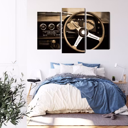 Canvastavla - The dashboard of an antique car