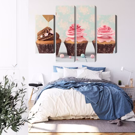 Canvastavla - Cupcakes with cream