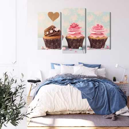 Canvastavla - Cupcakes with cream