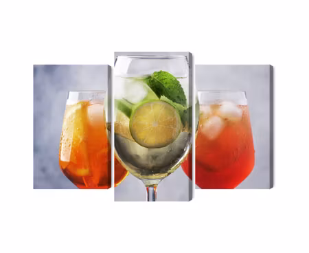 Canvastavla - Set of summer cocktails