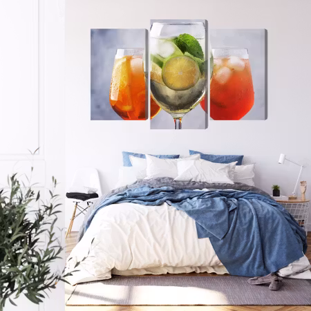 Canvastavla - Set of summer cocktails