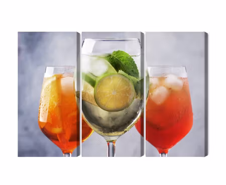 Canvastavla - Set of summer cocktails