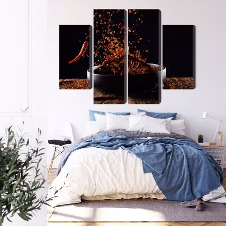 Canvastavla - Cayenne pepper in flight