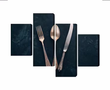 Canvastavla - Old cutlery