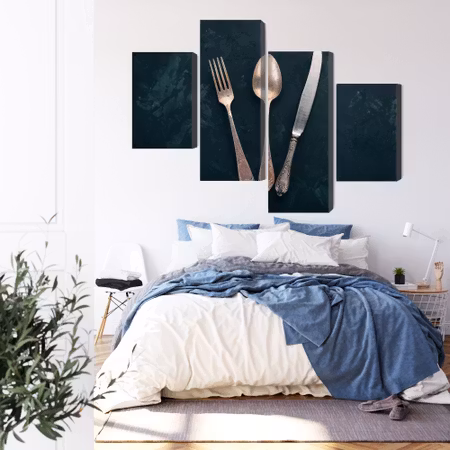 Canvastavla - Old cutlery