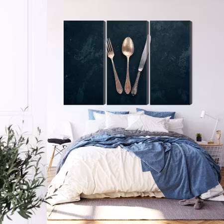 Canvastavla - Old cutlery