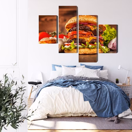 Canvastavla - Homemade hamburger