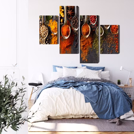 Canvastavla - Spices on a black background