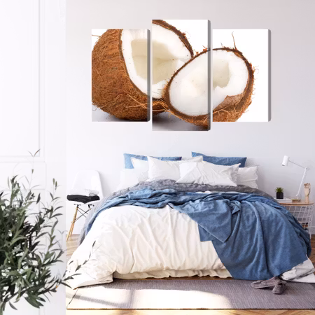 Canvastavla - Coconut halves
