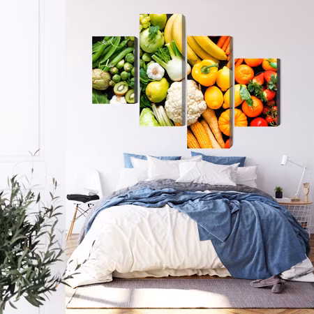 Canvastavla - Fruits and vegetables in rainbow colors