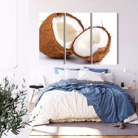 Canvastavla - Coconut halves