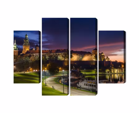 Canvastavla - Wawel royal castle at sunrise