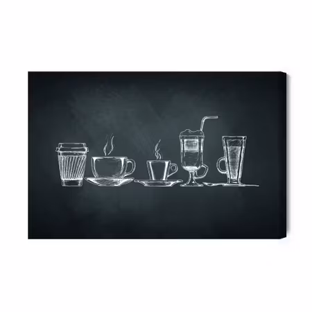 Canvastavla - A set of cups