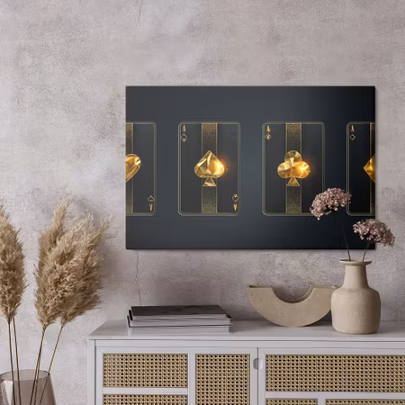 Canvastavla - Black poker cards