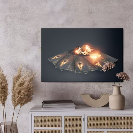 Canvastavla - Black poker cards