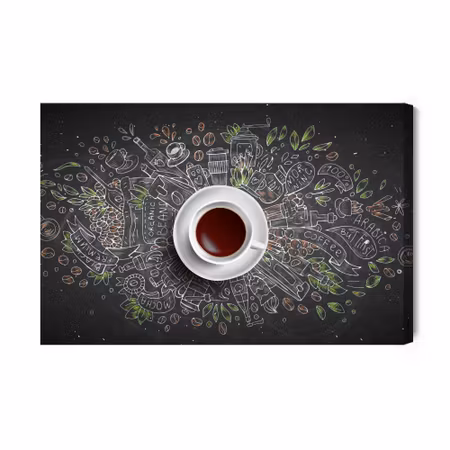 Canvastavla - Top view of coffee