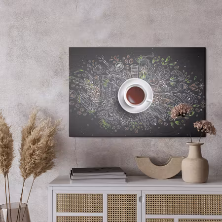 Canvastavla - Top view of coffee