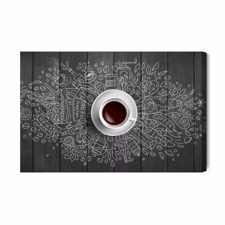 Canvastavla - White cup of coffee